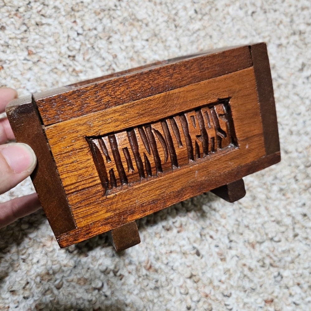 Handmade Wood Carved Box - Picture 2 of 9